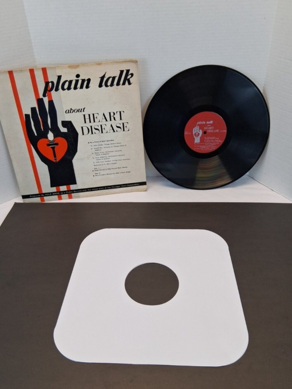 Chicago Heart Assoc.  Plain Talk About Heart Disease Vinyl Record M08P-1077 VTG